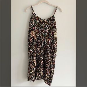 Spaghetti Strap Black Multicolor Dress W/ POCKETS!